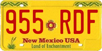 NM license plate 955RDF