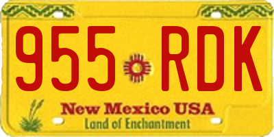 NM license plate 955RDK