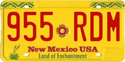 NM license plate 955RDM