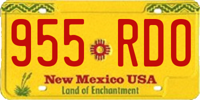 NM license plate 955RDO