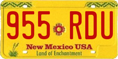 NM license plate 955RDU