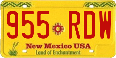 NM license plate 955RDW