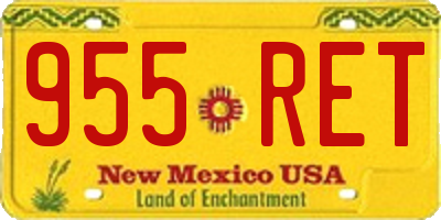 NM license plate 955RET