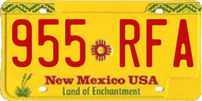 NM license plate 955RFA