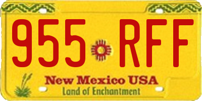 NM license plate 955RFF