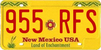 NM license plate 955RFS