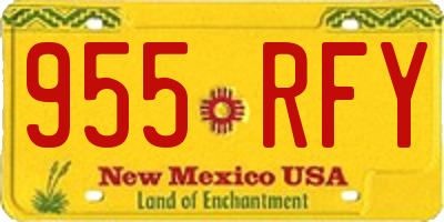 NM license plate 955RFY