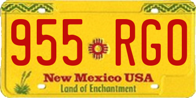 NM license plate 955RGO