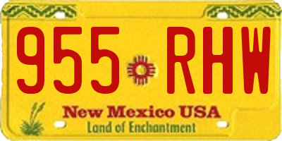 NM license plate 955RHW