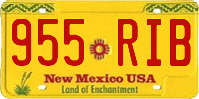 NM license plate 955RIB