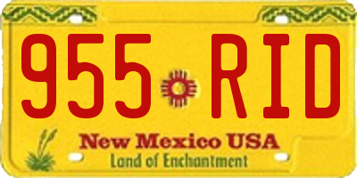 NM license plate 955RID