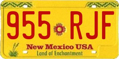 NM license plate 955RJF