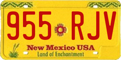NM license plate 955RJV