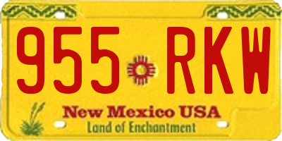 NM license plate 955RKW