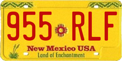 NM license plate 955RLF