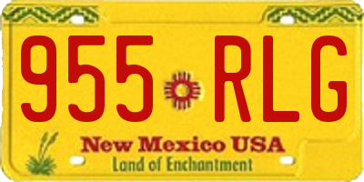 NM license plate 955RLG