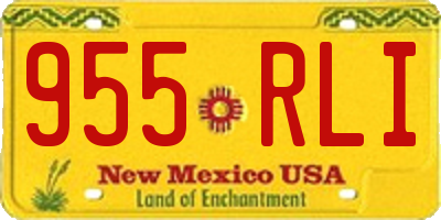 NM license plate 955RLI