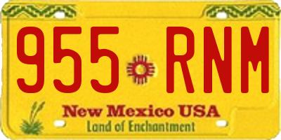 NM license plate 955RNM