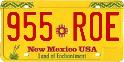 NM license plate 955ROE