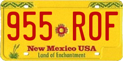 NM license plate 955ROF