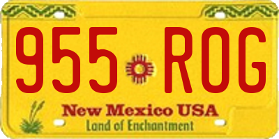 NM license plate 955ROG