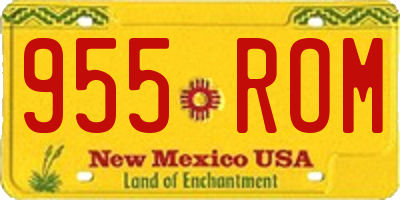 NM license plate 955ROM