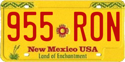 NM license plate 955RON