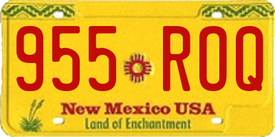 NM license plate 955ROQ