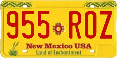NM license plate 955ROZ