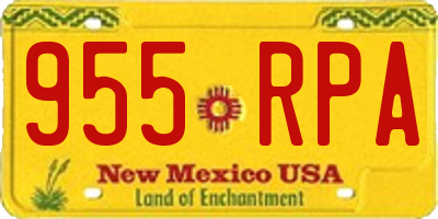 NM license plate 955RPA
