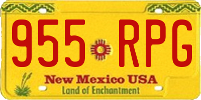NM license plate 955RPG