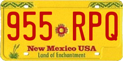 NM license plate 955RPQ