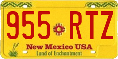 NM license plate 955RTZ