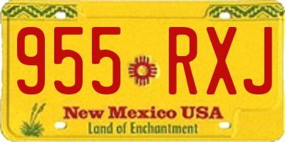 NM license plate 955RXJ