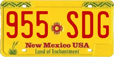 NM license plate 955SDG