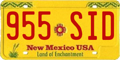 NM license plate 955SID