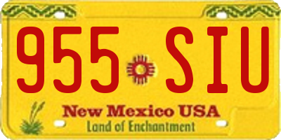 NM license plate 955SIU