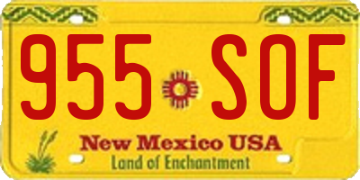 NM license plate 955SOF