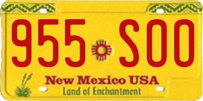 NM license plate 955SOO