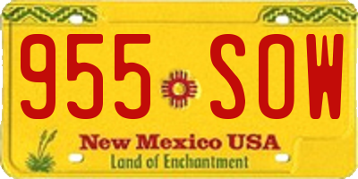 NM license plate 955SOW