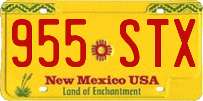 NM license plate 955STX