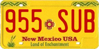 NM license plate 955SUB