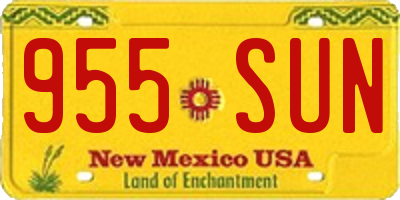 NM license plate 955SUN