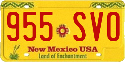 NM license plate 955SVO