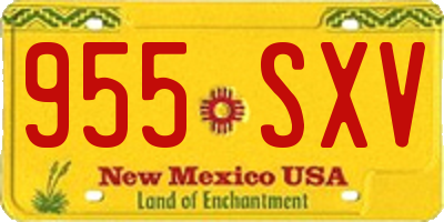 NM license plate 955SXV