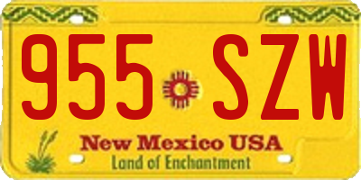 NM license plate 955SZW