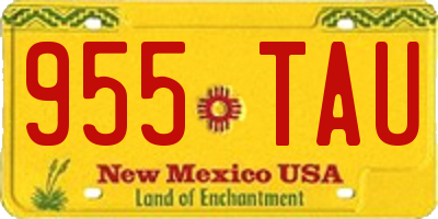 NM license plate 955TAU