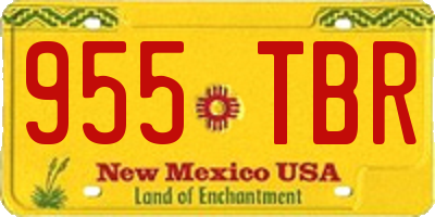 NM license plate 955TBR