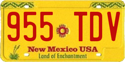 NM license plate 955TDV