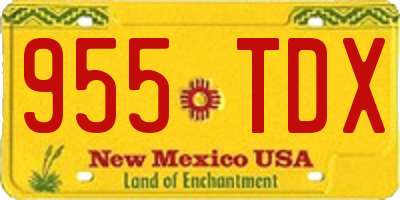 NM license plate 955TDX